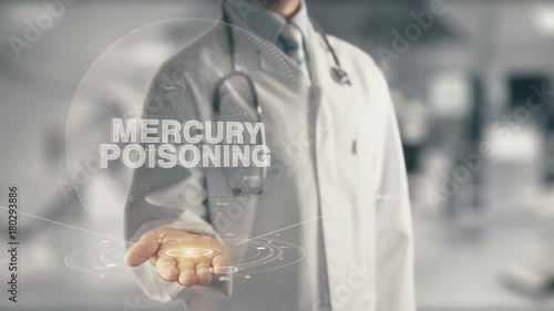 Doctor holding in hand Mercury Poisoning photo