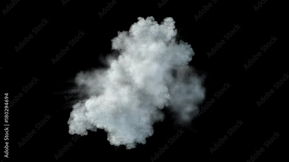 Middle size trotyl explosion with trails. Separated on pure black background, contains alpha channel. Middle size trotyl explosion with trails. Separated on pure black background, contains alpha channel.