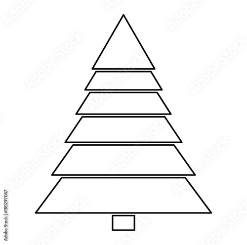 christmas tree silhouette isolated on white background