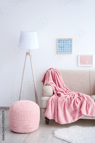 Modern room design with bei...