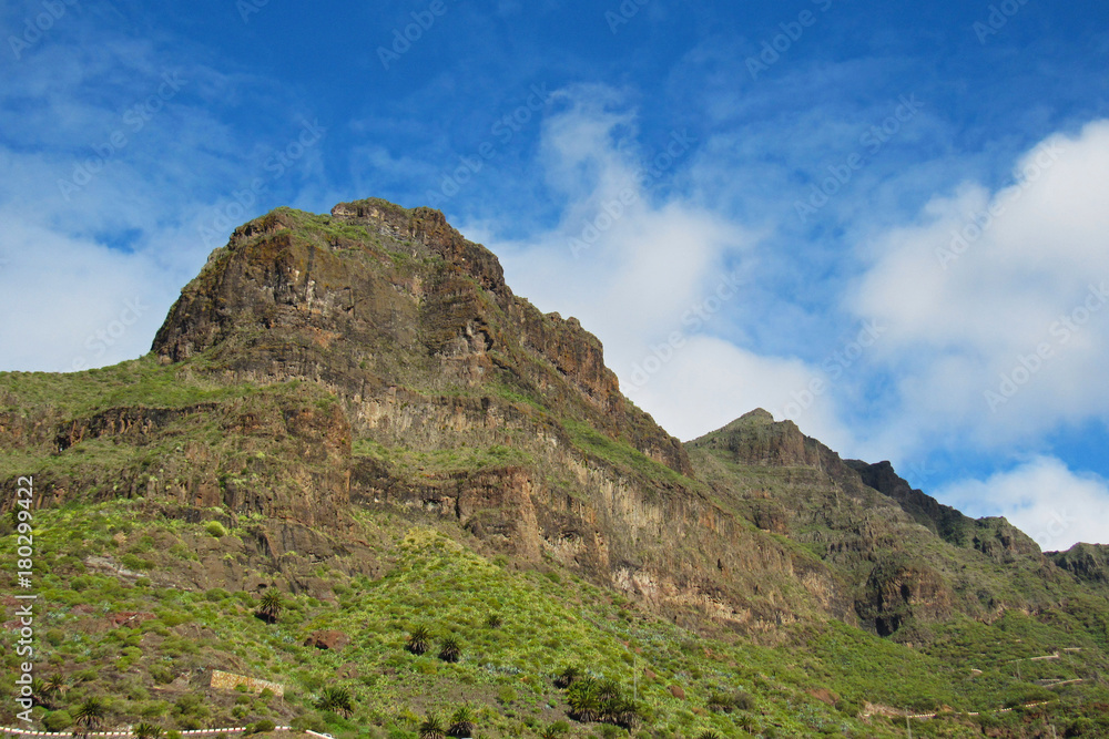 Mountain cliff on blue sky at Masca - Tenerife