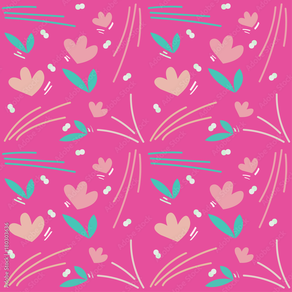 Small flowers pink tone , illustration with colorful .