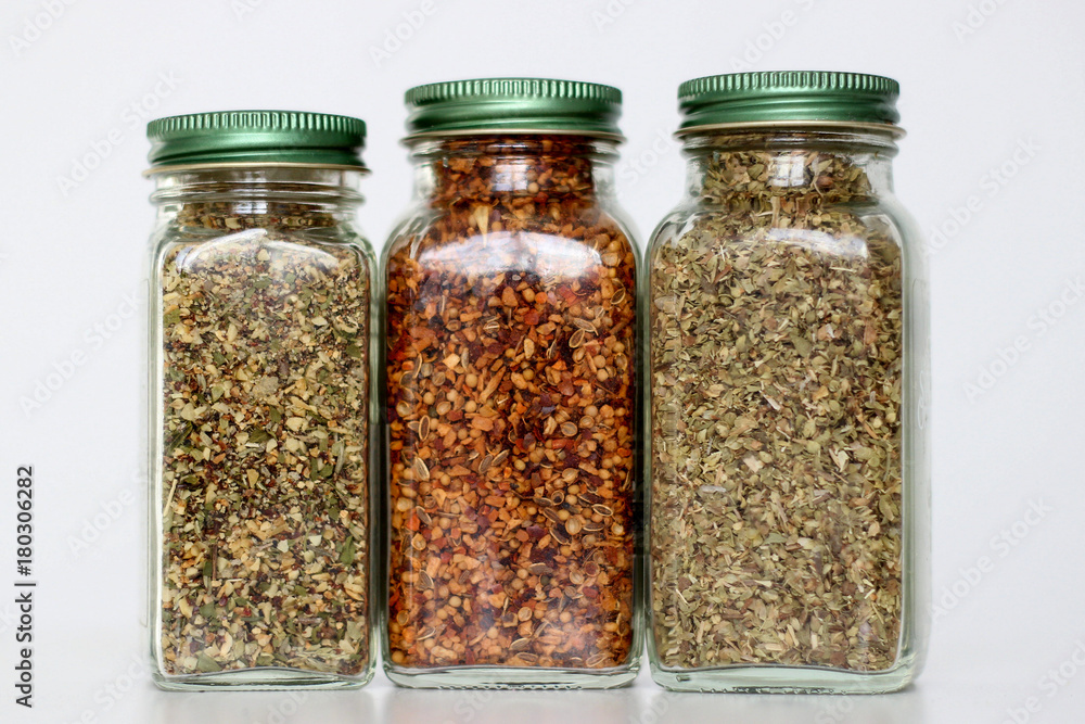 Three jars of spices Three jars of spices