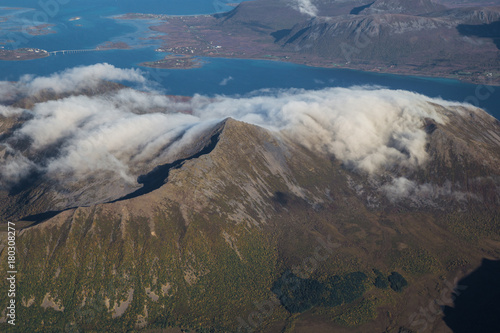 Lofoten islands, Norway, from an airplane