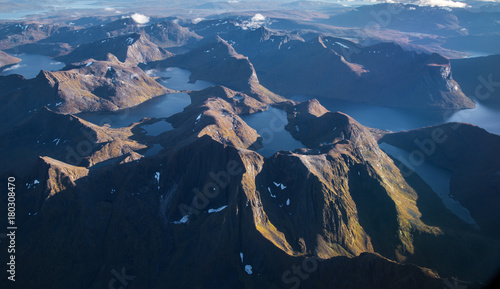 Lofoten islands, Norway, from an airplane