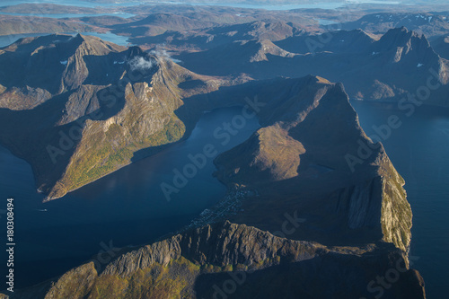 Lofoten islands, Norway, from an airplane