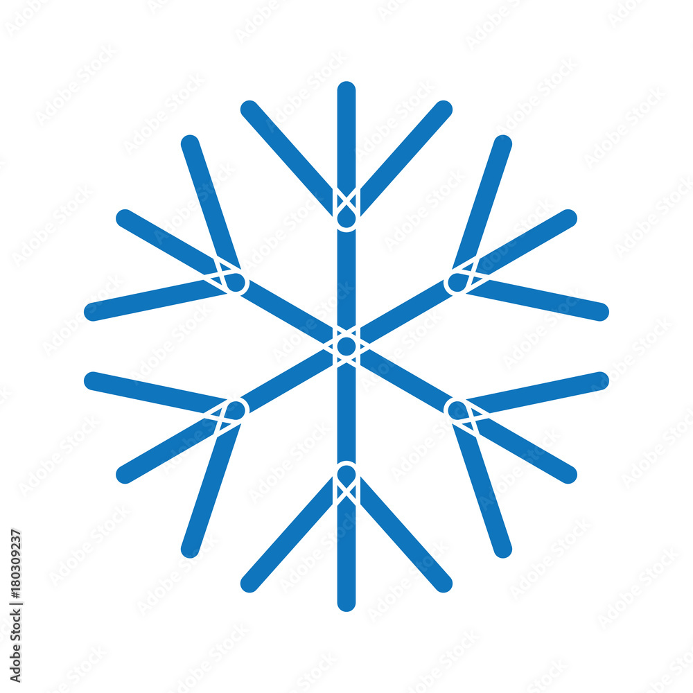 Snowflake symbol for christmas on white background vector
Snowflake symbol for christmas on white background vector
