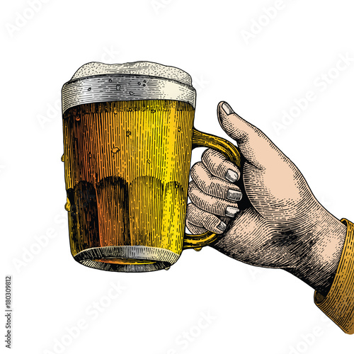 Beer drink,hand holding beer mug,Party background