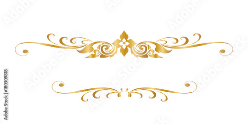 Line Thai Golden , The Arts of Thailand, line pattern background. Vector illustration