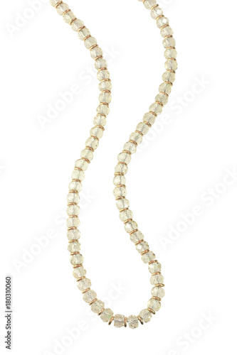 Beaded Gemstone Necklace isolated on white