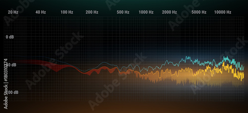 Color musical equalizer. Sound wave. Radio frequence. Vector illustration.