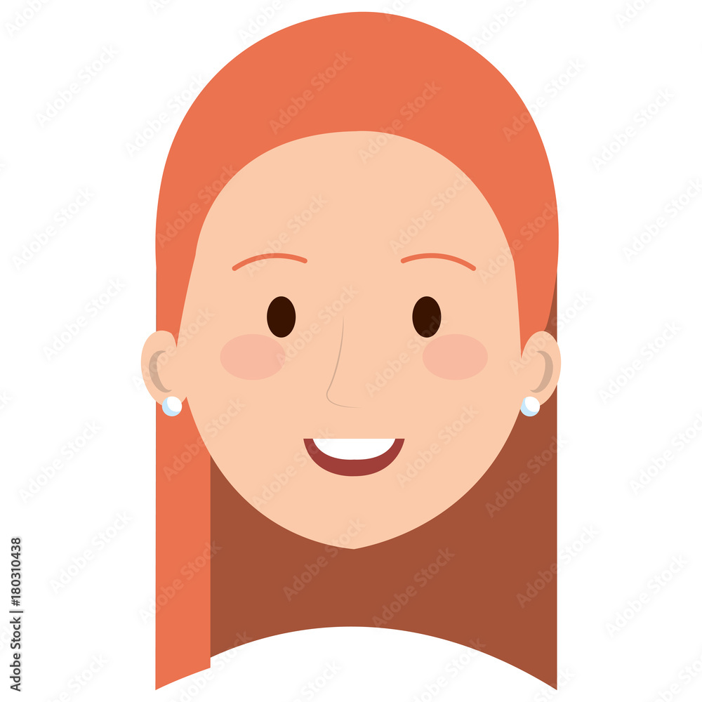 beautiful woman head avatar character vector illustration design