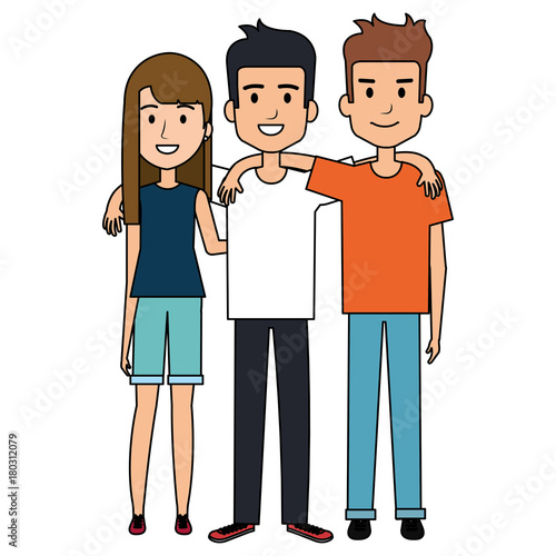 group of persons avatars characters vector illustration design