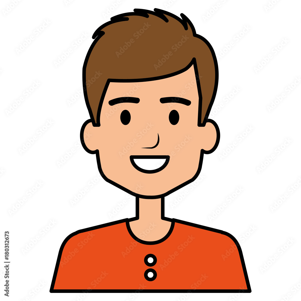 young man avatar character vector illustration design