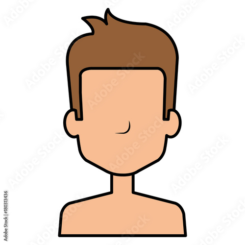 young man shirtless avatar character vector illustration design