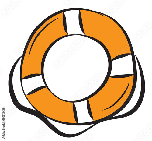 Round orange lifebuoy