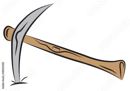 Pickax pounded on wall