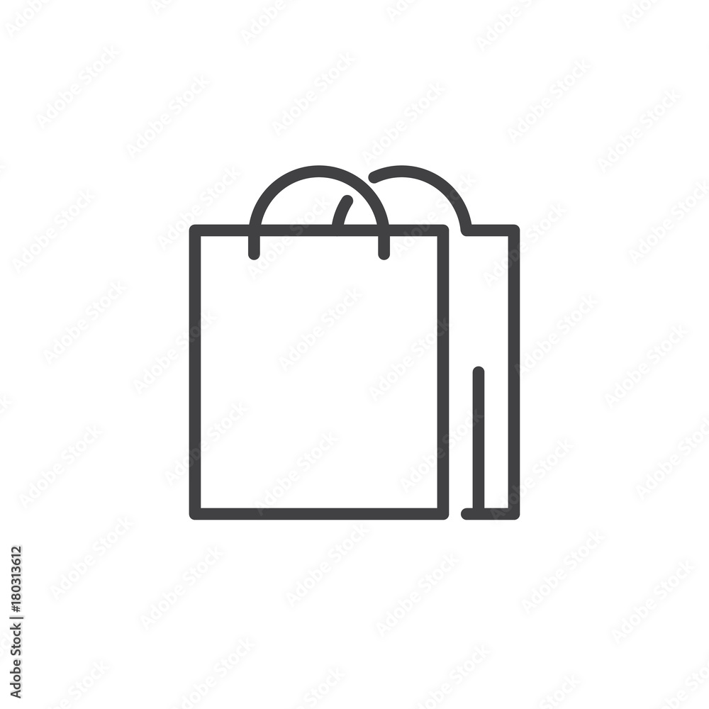 Shopping bag line icon, outline vector sign, linear style pictogram isolated on white. Symbol, logo illustration. Editable stroke Shopping bag line icon, outline vector sign, linear style pictogram isolated on white. Symbol, logo illustration. Editable stroke