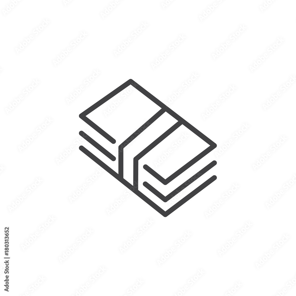 Money bill line icon, outline vector sign, linear style pictogram isolated on white. Cash money paper banknote symbol, logo illustration. Editable stroke Money bill line icon, outline vector sign, linear style pictogram isolated on white. Cash money paper banknote symbol, logo illustration. Editable stroke