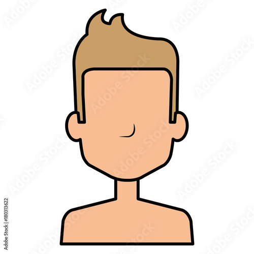 young man shirtless avatar character vector illustration design