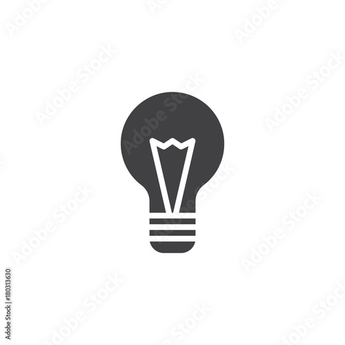 Light bulb icon vector, filled flat sign, solid pictogram isolated on white. Idea symbol, logo illustration.
