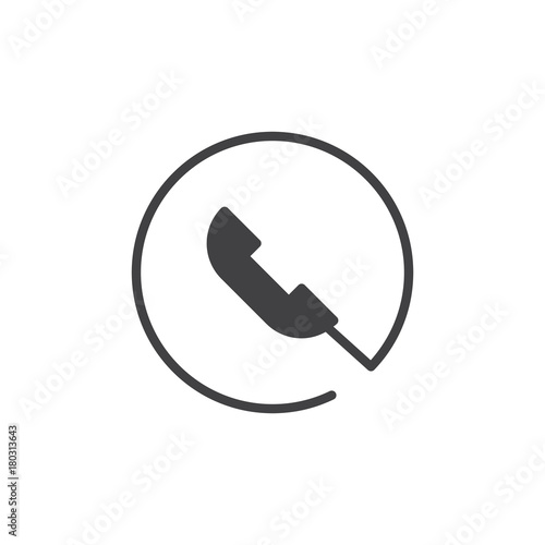 Phone handset icon vector, filled flat sign, solid pictogram isolated on white. Call center symbol, logo illustration.
