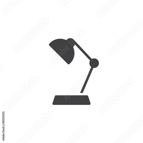 Desk lamp icon vector, filled flat sign, solid pictogram isolated on white. Tabletop lamp symbol, logo illustration.