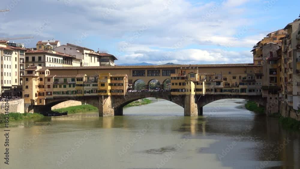 The view of the Golden bridge, september day. Florence, Italy The view of the Golden bridge, september day. Florence, Italy