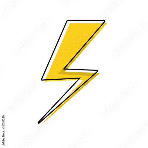 thunder icon over white background vector illustration