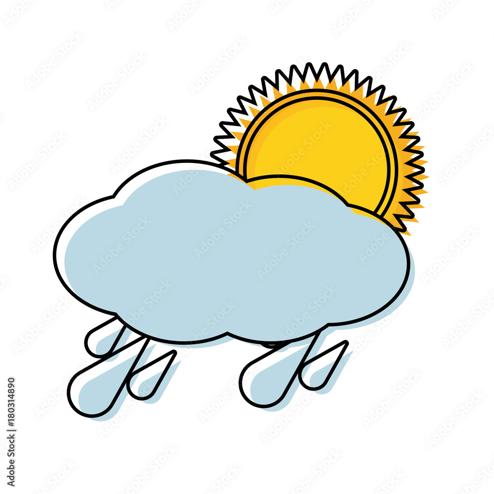 cloud and sun icon over white background vector illustration cloud and sun icon over white background vector illustration