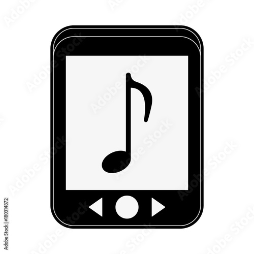 Music player with earphones icon vector illustration graphic design