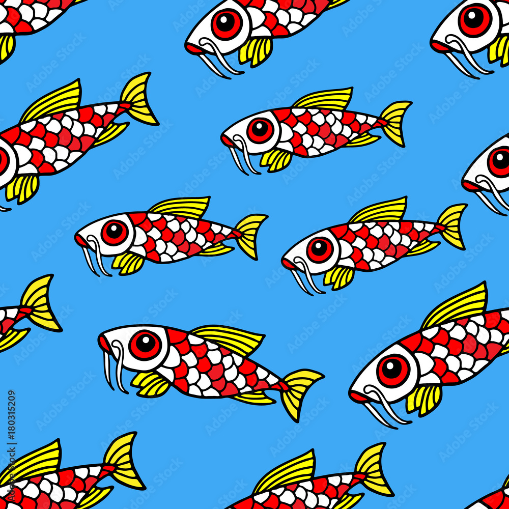 Seamless pattern with fish Seamless pattern with fish