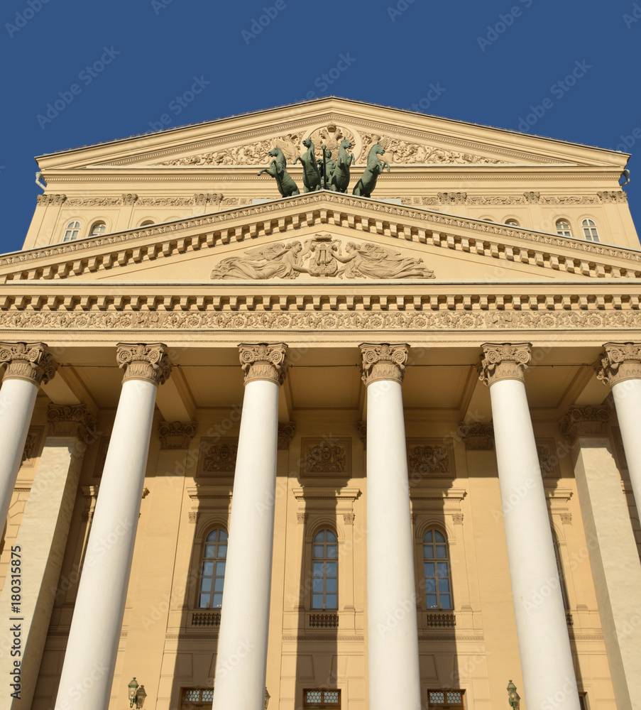 Columns of Bolshoi Theatre. Moscow, Russia