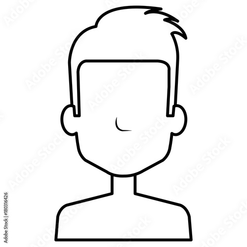 young man shirtless avatar character vector illustration design