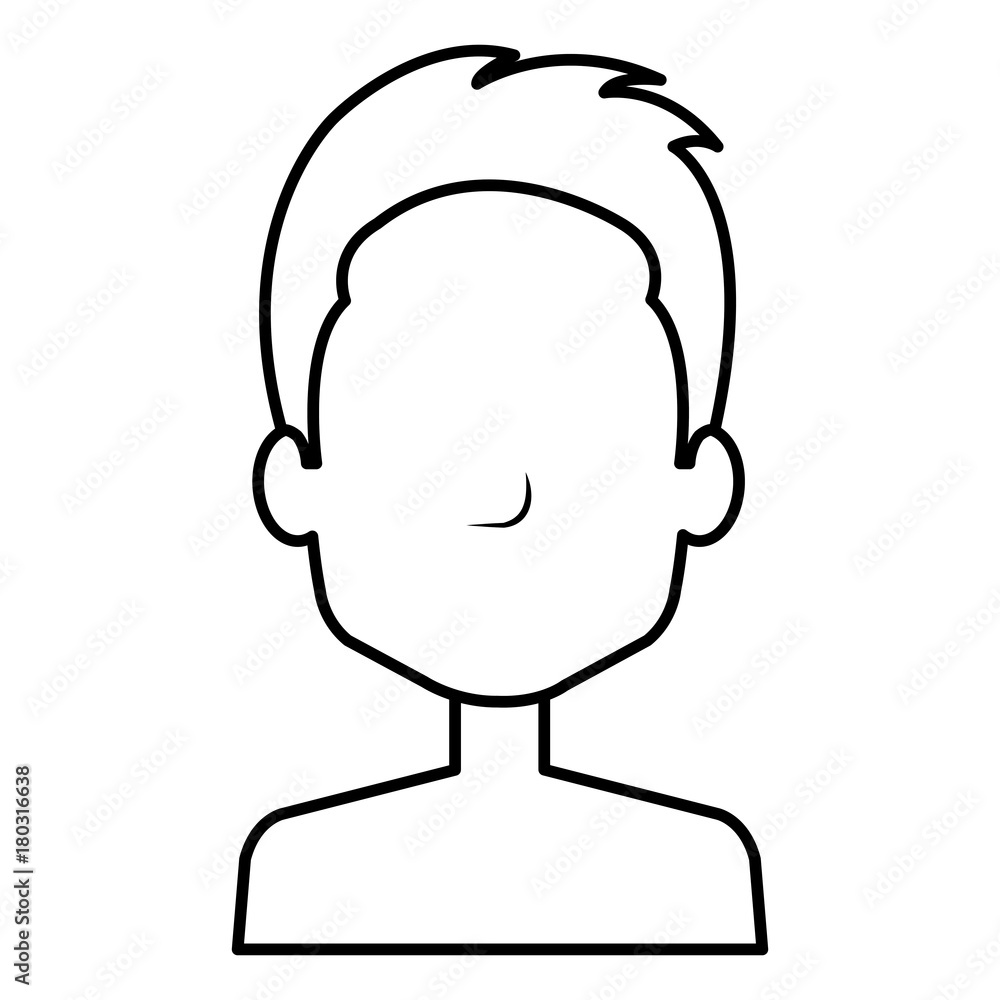 young man shirtless avatar character vector illustration design