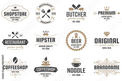 Restaurant Retro Vector Logo for banner