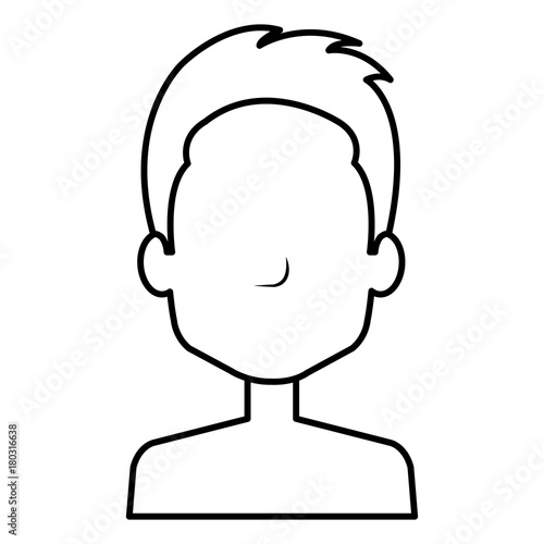 young man shirtless avatar character vector illustration design