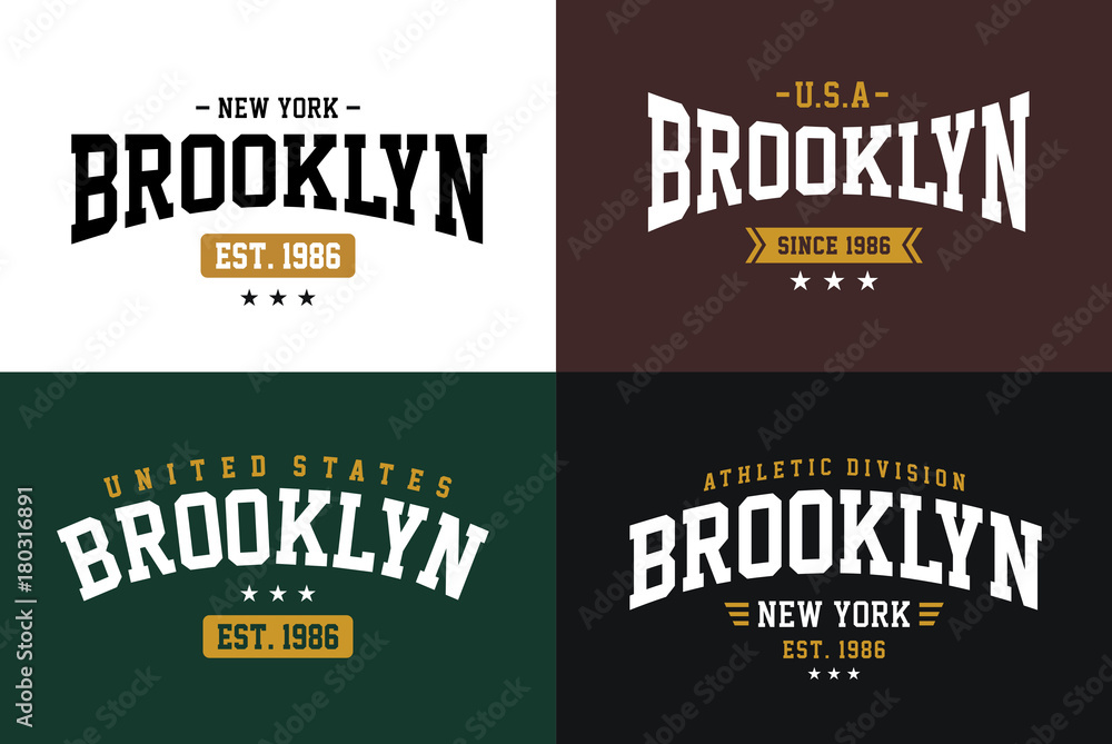 Typography Brooklyn Tshirt Graphic - obrazy, fototapety, plakaty 