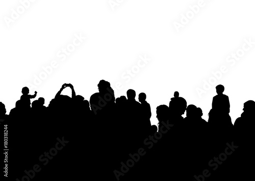 Crowd of spectators at a concert on a white background © Николай Григорьев