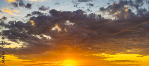fiery sunrise, only clouds and sky © Mike Mareen