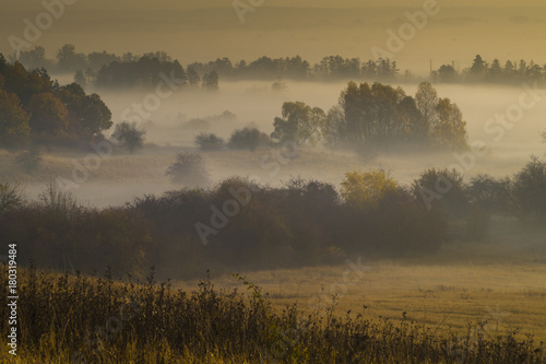 misty autumn morning over the valley