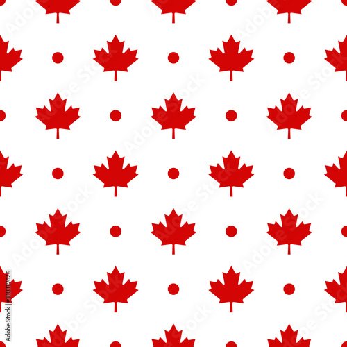 Canada Maple Leaf Seamless Pattern Background, Vector illustration © Gabriel Onat