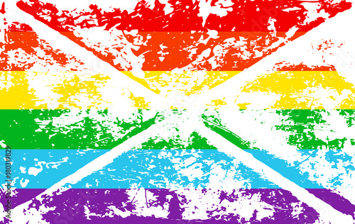 Striped rainbow texture gay pride flag lgbt community. Vector symbol gay-pride. Symbol grunge-design style design element for flyers or banners.
