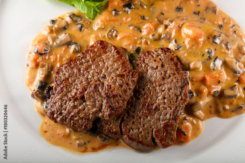 Beef with mushroom sauce Beef with mushroom sauce