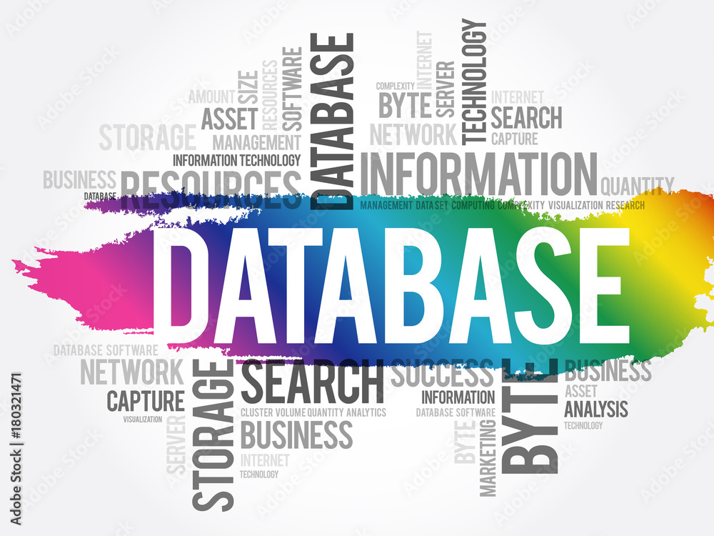 Fototapeta premium Database word cloud collage, business concept background