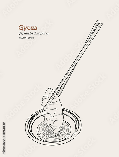 Gyoza with Cho yun in the Cup vector.