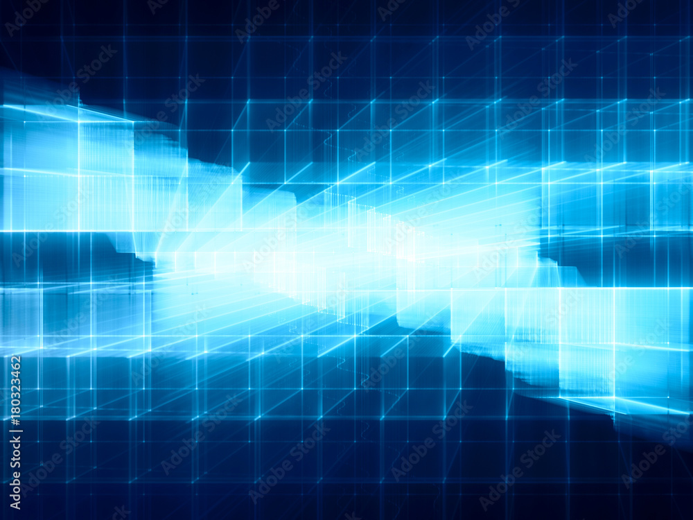 Abstract blue toned background element on black. Disturbed grid pattern. Detailed fractal graphics. Information technology concept. Abstract blue toned background element on black. Disturbed grid pattern. Detailed fractal graphics. Information technology concept.