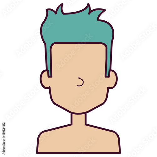 young man shirtless avatar character vector illustration design