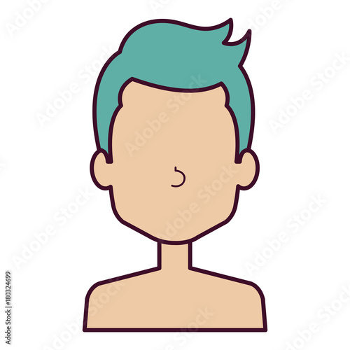 young man shirtless avatar character vector illustration design