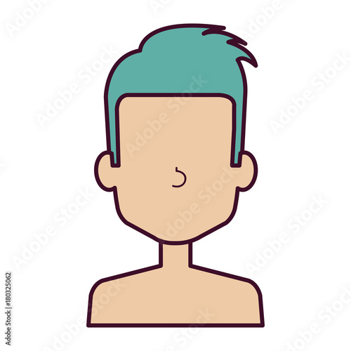 young man shirtless avatar character vector illustration design